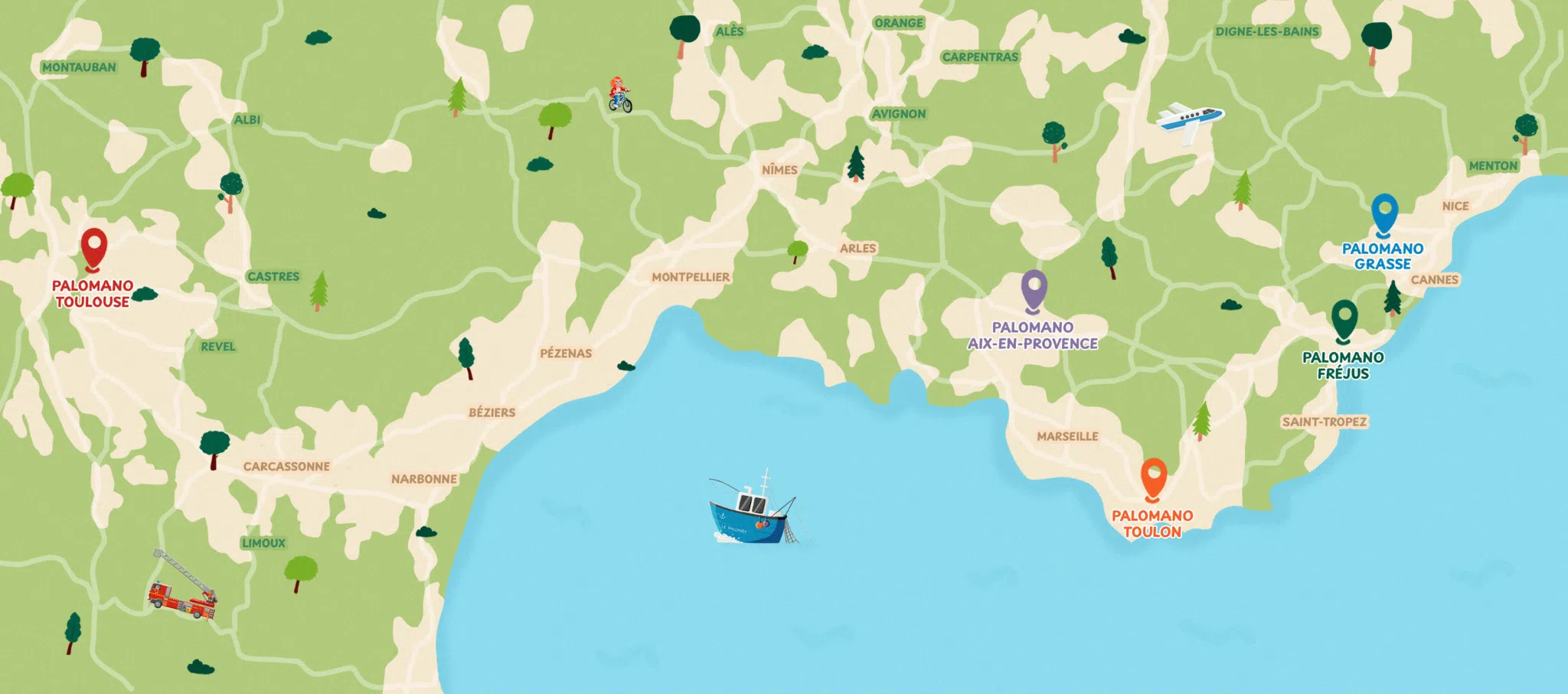 5 parcs Palomano dans le sud de la France