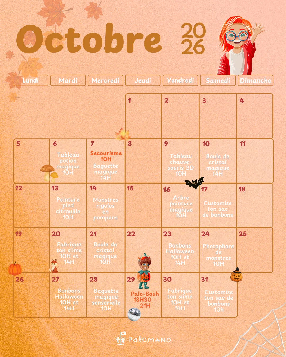 Le planning d'Octobre